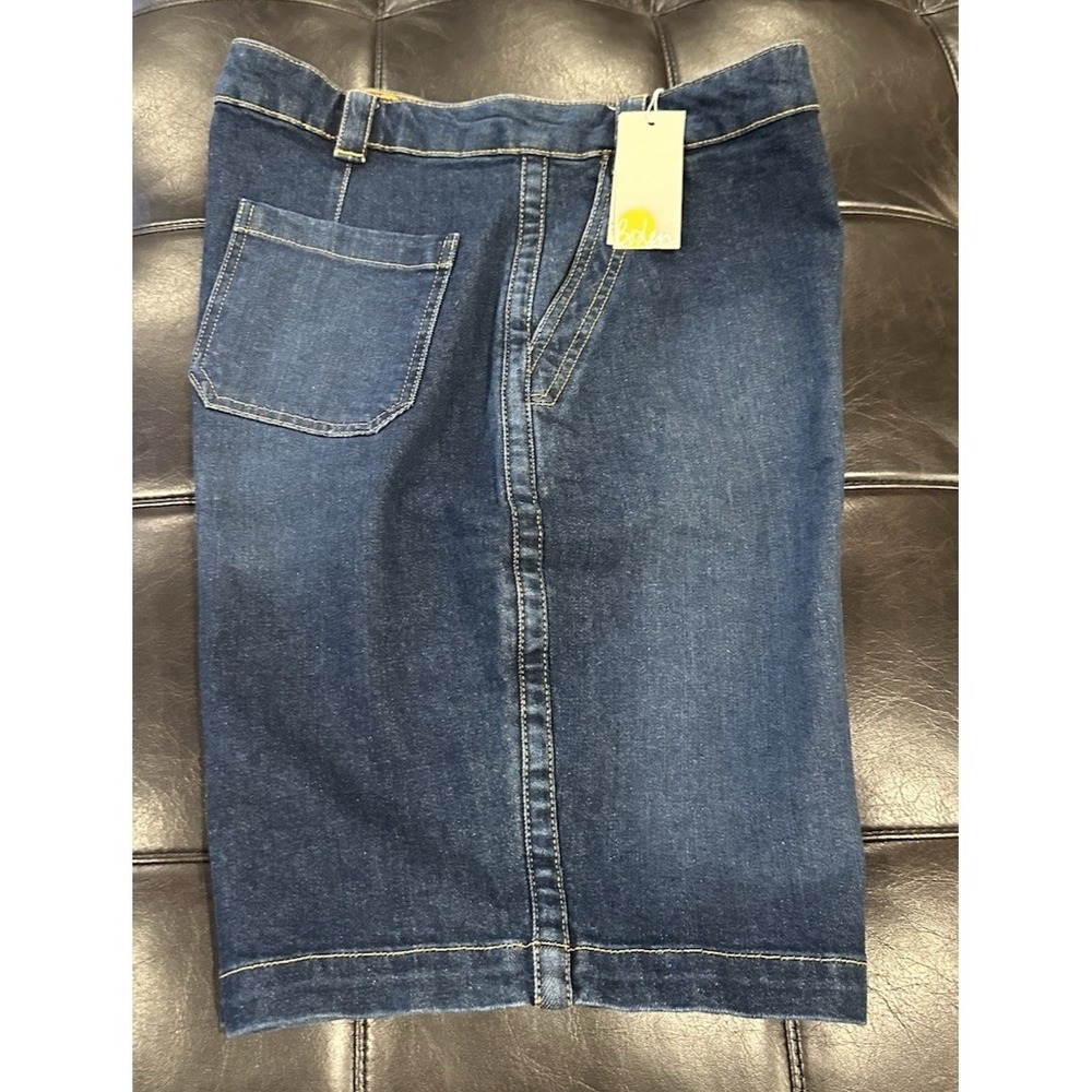 Boden Women US 12 Bermuda Mom Jean Long Shorts Indigo Blue R0112 DVN